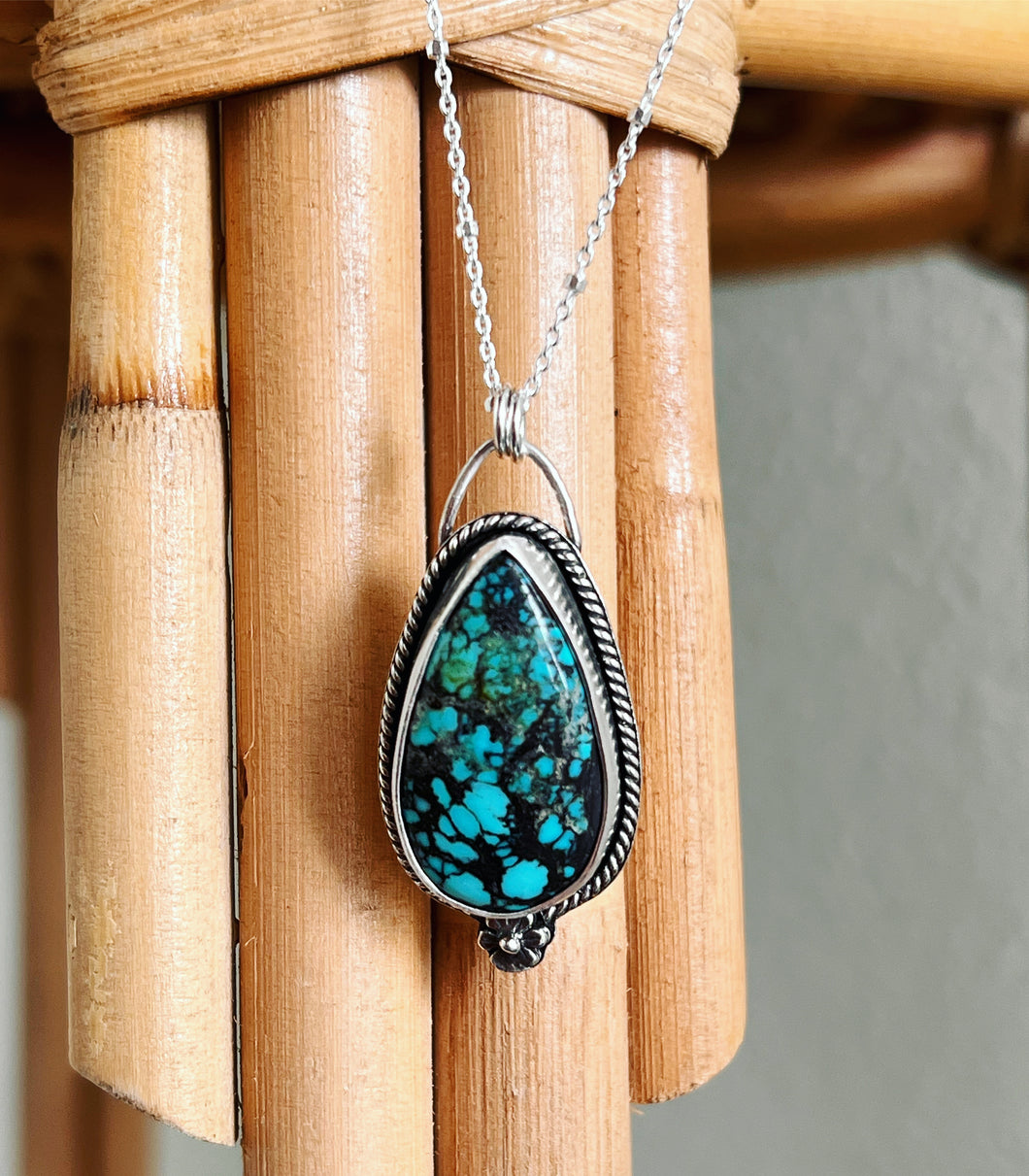 Natural Moon River Turquoise Necklace