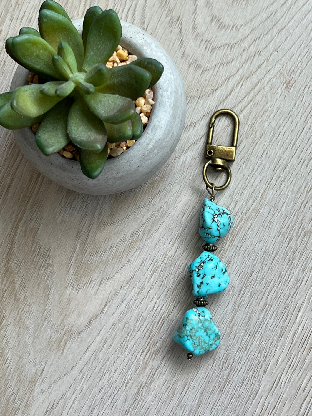 Handmade Turquoise Nugget Zipper Pull