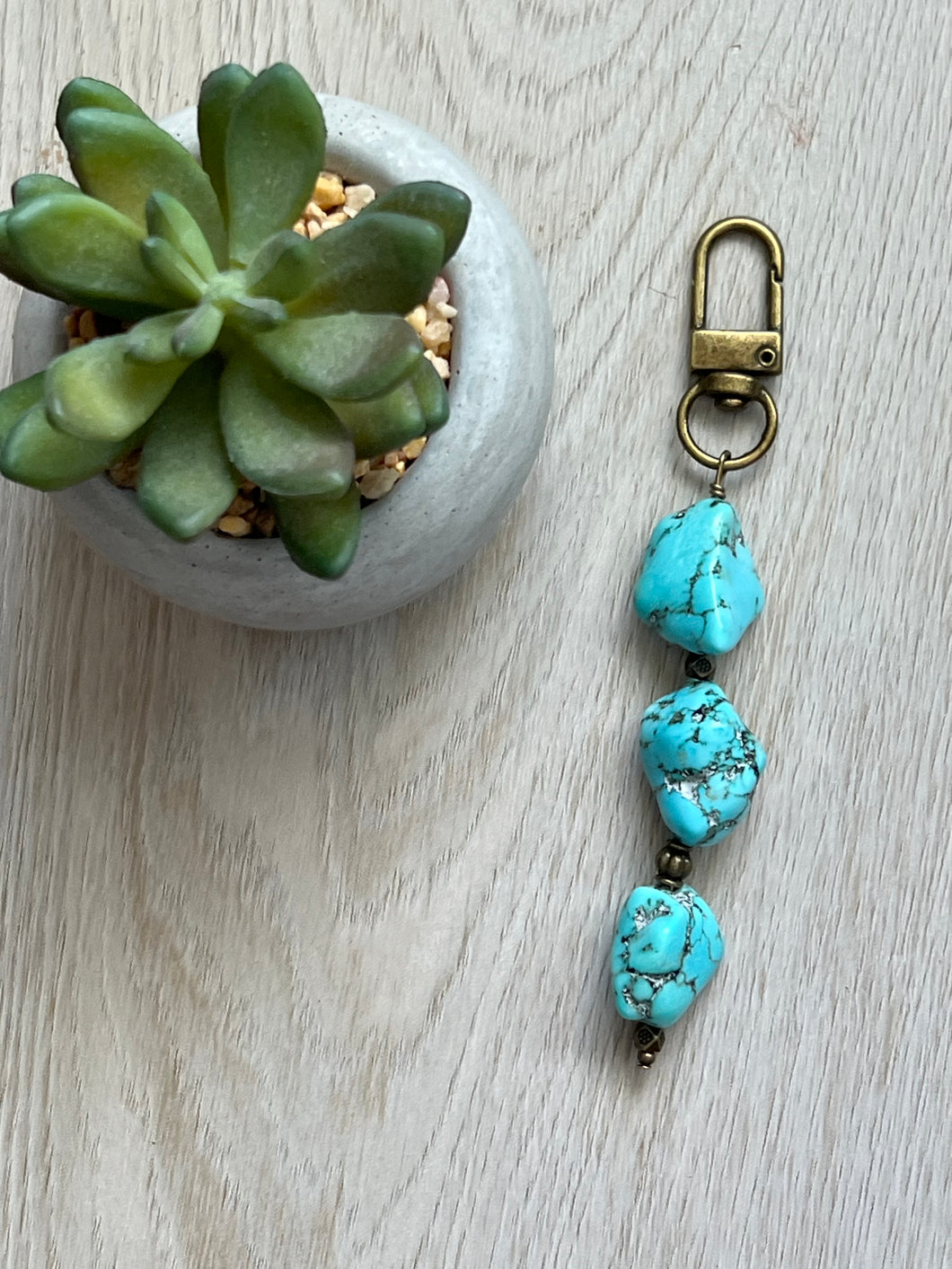 Handmade Turquoise Nugget Zipper Pull