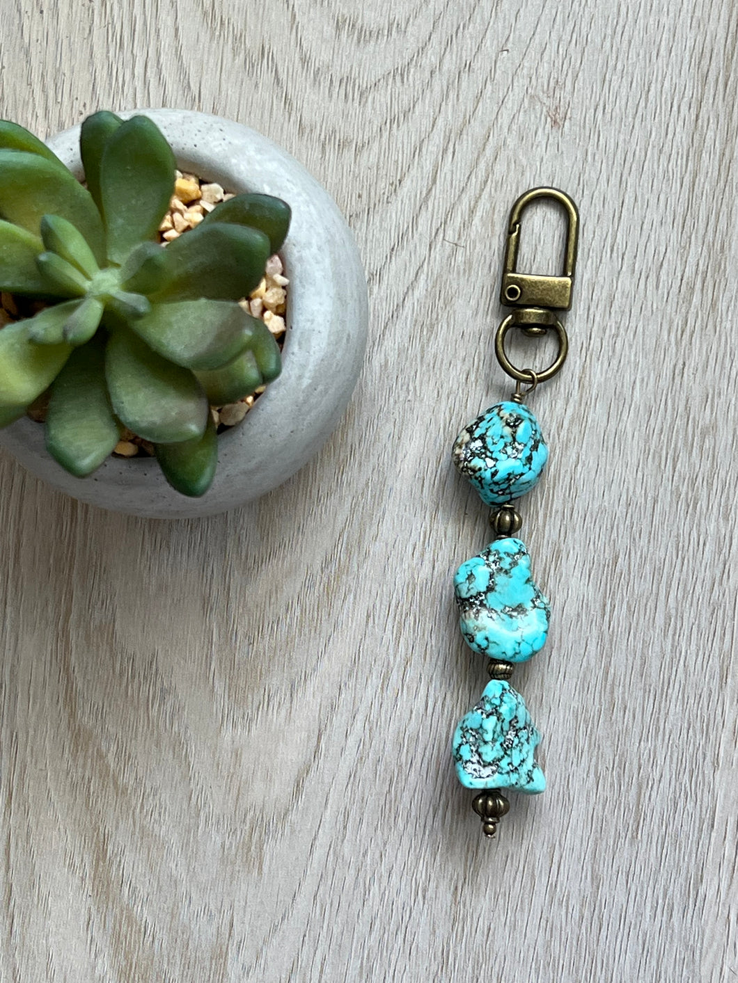 Handmade Turquoise Nugget Zipper Pull