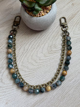 Load image into Gallery viewer, Handmade Bag Necklace- Green Moss Agate and Yellow Rutile Quartz Beads
