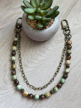 Load image into Gallery viewer, Handmade Bag Necklace- Peruvian Turquoise and Brown Jasper Beads
