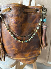 Load image into Gallery viewer, Handmade Bag Necklace- Peruvian Turquoise and Brown Jasper Beads
