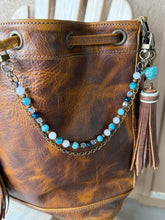 Load image into Gallery viewer, Handmade Bag Necklace- White Jade, Blue Apatite and Glass Beads
