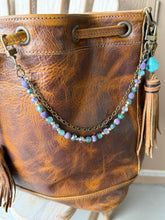 Load image into Gallery viewer, Handmade Bag Necklace- Purple Matte Druzy and Crystal Glass Beads
