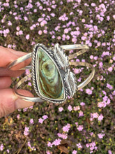 Load image into Gallery viewer, Falling Leaves - Sterling Silver Rare Vistaite Jasper Autumn Inspired Cuff Bracelet
