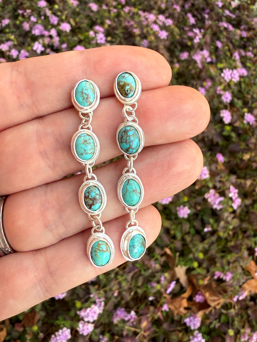 Custom Kingman Turquoise Cascading Earrings