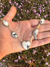 Load image into Gallery viewer, Handmade Sterling Silver White Buffalo Heart Necklace
