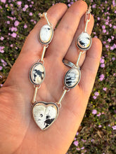 Load image into Gallery viewer, Handmade Sterling Silver White Buffalo Heart Necklace
