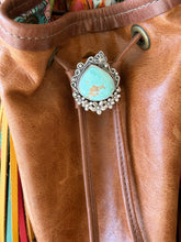 Load image into Gallery viewer, Handmade Sterling Silver Turquoise Bag Bolo
