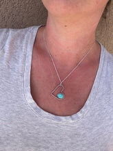 Load image into Gallery viewer, Handmade Sterling Silver Turquoise Mountain Heart Pendant Necklace
