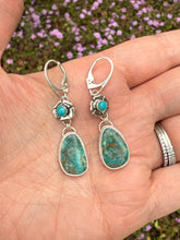 Load image into Gallery viewer, Handmade Sterling Silver Kingman Turquoise Earrings
