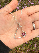 Load image into Gallery viewer, Handmade Sterling Silver Ruby Heart Pendant Necklace
