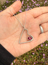 Load image into Gallery viewer, Handmade Sterling Silver Ruby Heart Pendant Necklace
