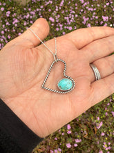 Load image into Gallery viewer, Handmade Sterling Silver Turquoise Mountain Heart Pendant Necklace
