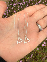 Load image into Gallery viewer, Sterling Silver Heart Threader Earrings
