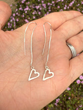 Load image into Gallery viewer, Sterling Silver Heart Threader Earrings
