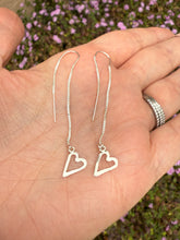 Load image into Gallery viewer, Sterling Silver Heart Threader Earrings
