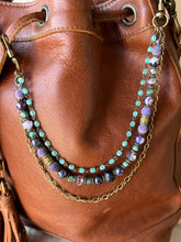 Load image into Gallery viewer, Handmade Gemstone Beaded Bag Necklace - Sling Strand
