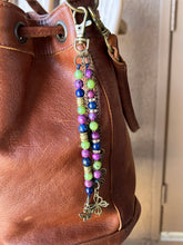 Load image into Gallery viewer, &quot;Butterfly Garden&quot; Handmade Gemstone Beaded Bag Charm Keychain, Purse Accessories
