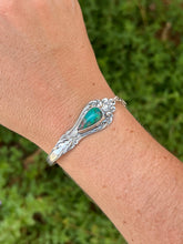 Load image into Gallery viewer, Handmade Vintage Up-Cycled Sterling Silver 1896 Spoon Bracelet with Gem Silica
