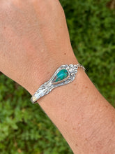 Load image into Gallery viewer, Handmade Vintage Up-Cycled Sterling Silver 1896 Spoon Bracelet with Gem Silica
