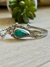 Load image into Gallery viewer, Handmade Vintage Up-Cycled Sterling Silver 1896 Spoon Bracelet with Gem Silica
