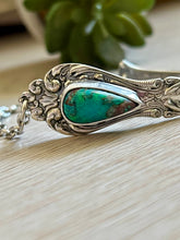 Load image into Gallery viewer, Handmade Vintage Up-Cycled Sterling Silver 1896 Spoon Bracelet with Gem Silica
