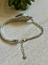 Load image into Gallery viewer, Handmade Vintage Up-Cycled Sterling Silver 1896 Spoon Bracelet with Gem Silica
