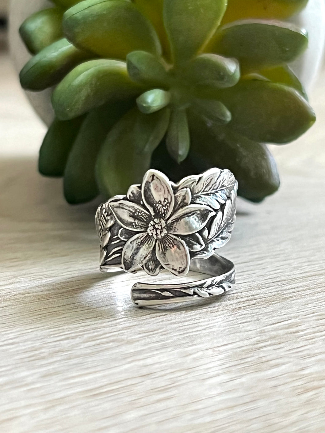 Handmade Vintage Up-Cycled Sterling Silver Antique 1911 Spoon Ring