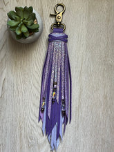 Load image into Gallery viewer, Clip Tassel- Lavender, Purple and Purple Shimmer Cowhide Leather Tassel
