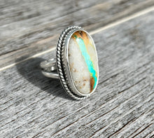 Load image into Gallery viewer, Handmade Sterling Silver Royston Ribbon Turquoise Ring
